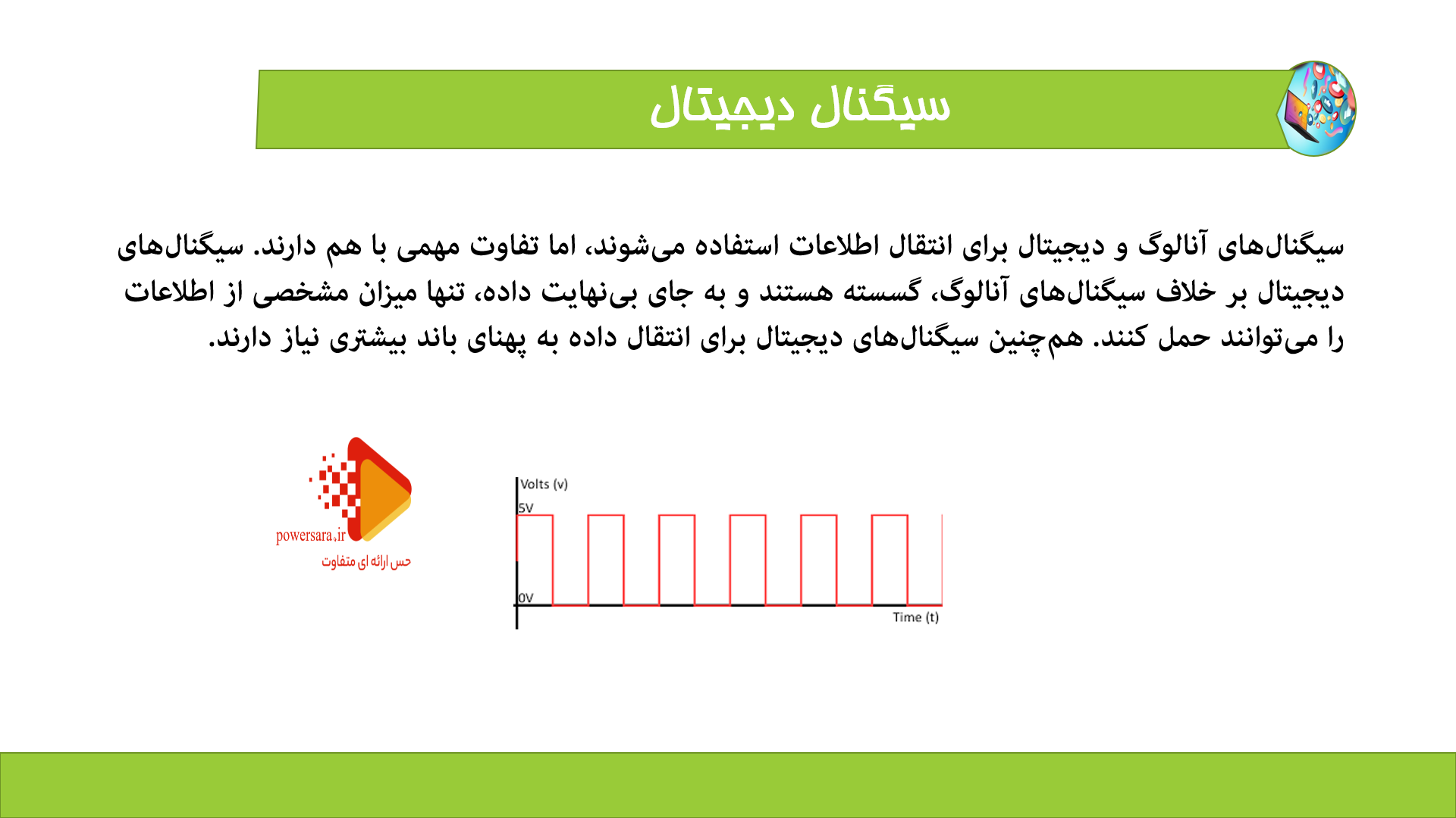 پاورپوینت در مورد انواع سیگنال